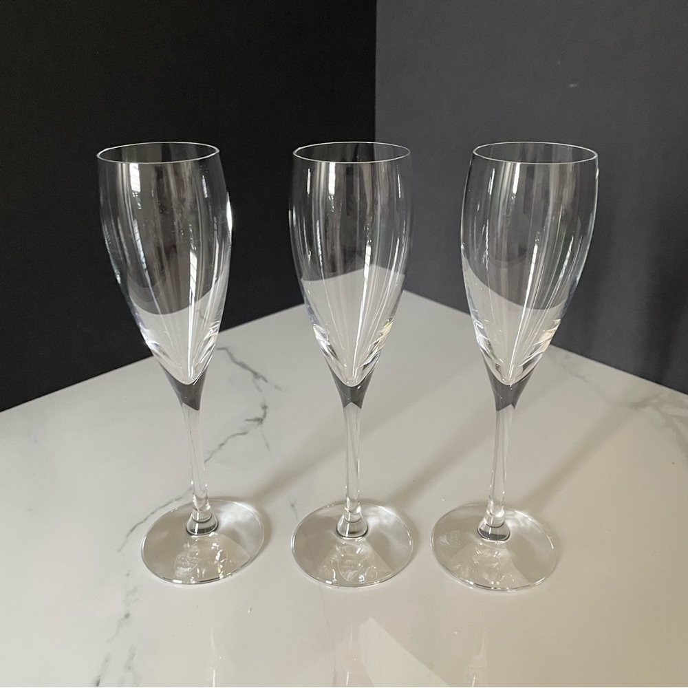 SET of 3 Champagne Flutes by Orrefors